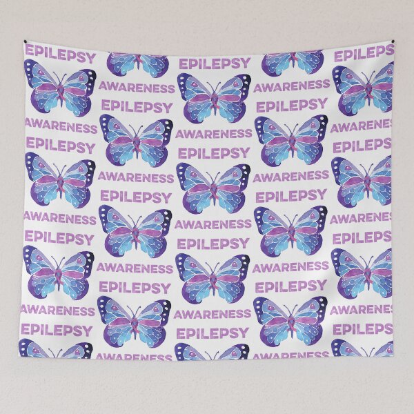 Item preview, Epilepsy Awareness Butterfly Purple Ribbon Seizure Neurological Brain Disorder designed and sold by FinleyFamilyDes.