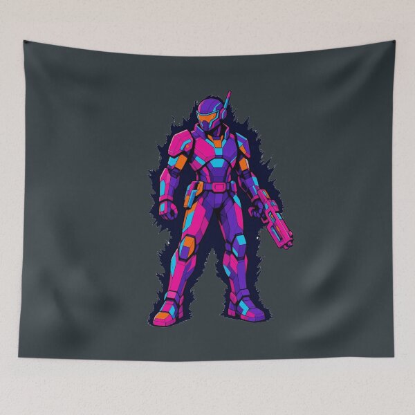 Item preview, Cyberpunk Space Marine Sci Fi Armor Soldier Synthwave designed and sold by KungPowUnicorn.