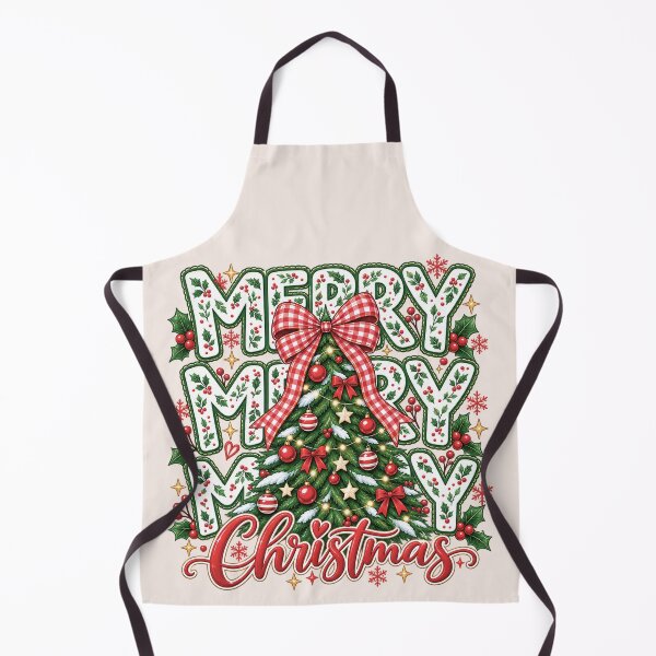 Artikelvorschau, Verspieltes Blumenmuster „Frohe Weihnachten“, festliche Weihnachtsschleife und rot-karierter Weihnachtsbaum, weihnachtliches Design mit Glitzerimitat, süßes Weihnachtsgeschenk entworfen und verkauft von Quiajia.