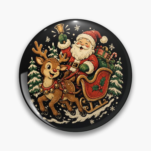 Item preview, Vintage Santa Sleigh Ride designed and sold by Funny Vintage Stickers And T-Shirts.