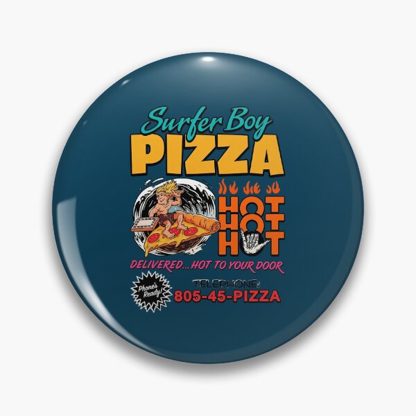 Item preview, Surfer Boy Pizza Hot Pizza Retro Design designed and sold by WulflundJewelr.