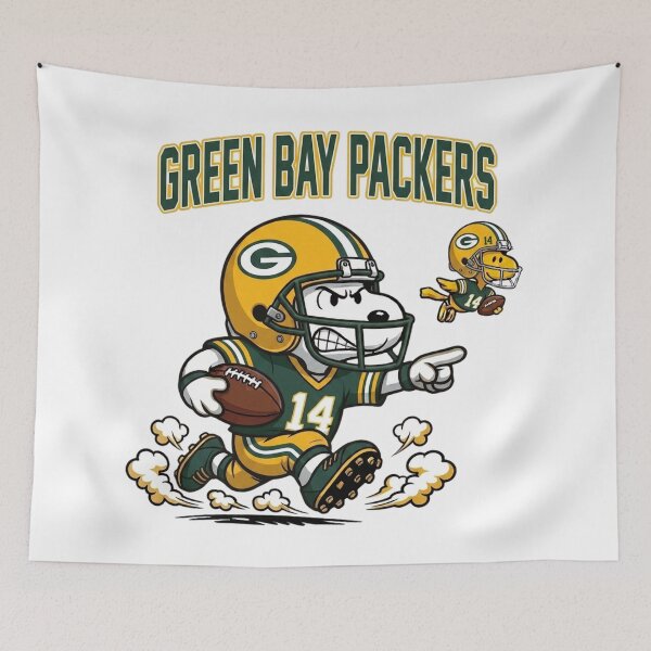 Item preview, Snoopy Green Bay Packers Football Fan Art designed and sold by CaneufeyCip.