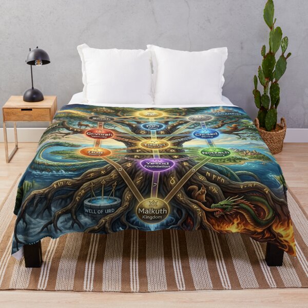 Item preview, The Kabbalah Tree of Life (Etz haChayim) overlayed the World Tree of Norse myth, Yggdrasil. designed and sold by Solomon-Ent-144.