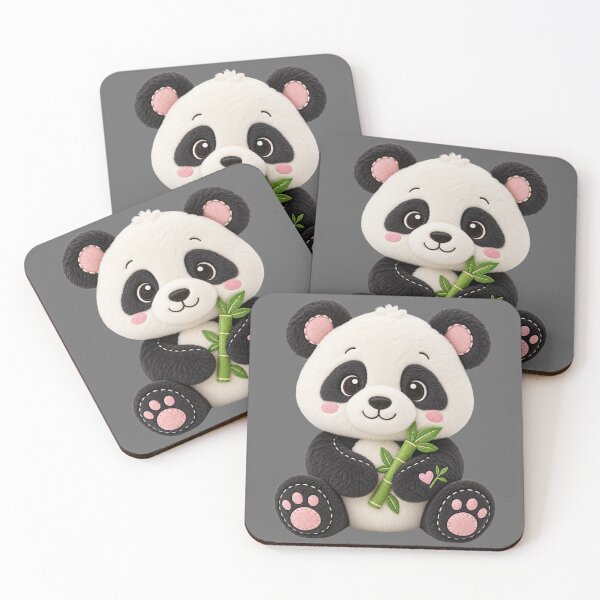Item preview, Cute Baby Panda Holding Bamboo Heart | Kawaii Plush Sticker Design designed and sold by LazyDog7.