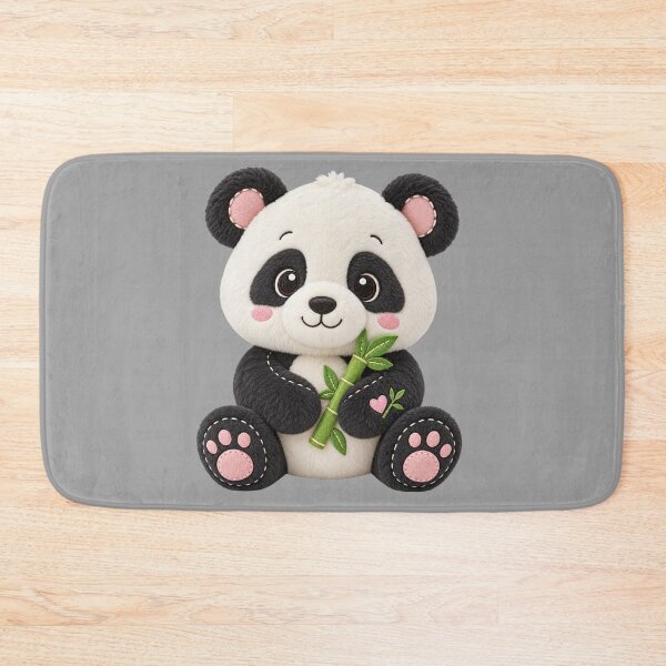 Item preview, Cute Baby Panda Holding Bamboo Heart | Kawaii Plush Sticker Design designed and sold by LazyDog7.