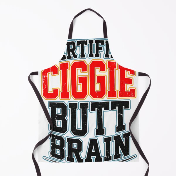 Item preview, Certified Ciggie Butt Brain Funny Vintage Retro Graphic humor quote designed and sold by LOVEARTDESIGN.