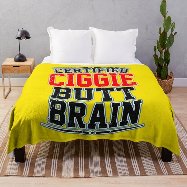 Item preview, Certified Ciggie Butt Brain Funny Vintage Retro Graphic humor quote designed and sold by LOVEARTDESIGN.