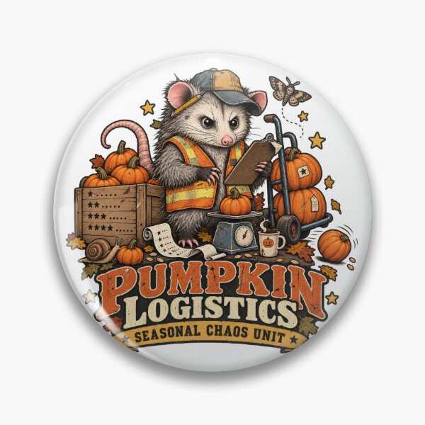 Item preview, Pumpkin Logistics Seasonal Chaos Opossum designed and sold by Trendy-Artistry.