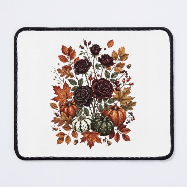 Item preview, Dark roses and pumpkins - Gothic Autumn Pumpkin Floral Bouquet designed and sold by Steele-Art.