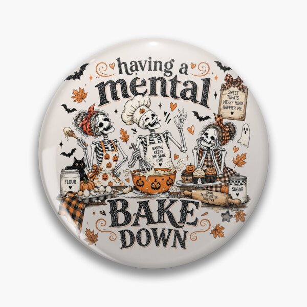 Item preview, Having a Mental Bake Down, Funny Halloween Skeleton Baker, Baking Humor Quote, Spooky Baker Gift for Bakers and Moms designed and sold by Quiajia.
