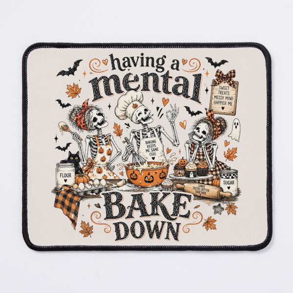 Item preview, Having a Mental Bake Down, Funny Halloween Skeleton Baker, Baking Humor Quote, Spooky Baker Gift for Bakers and Moms designed and sold by Quiajia.