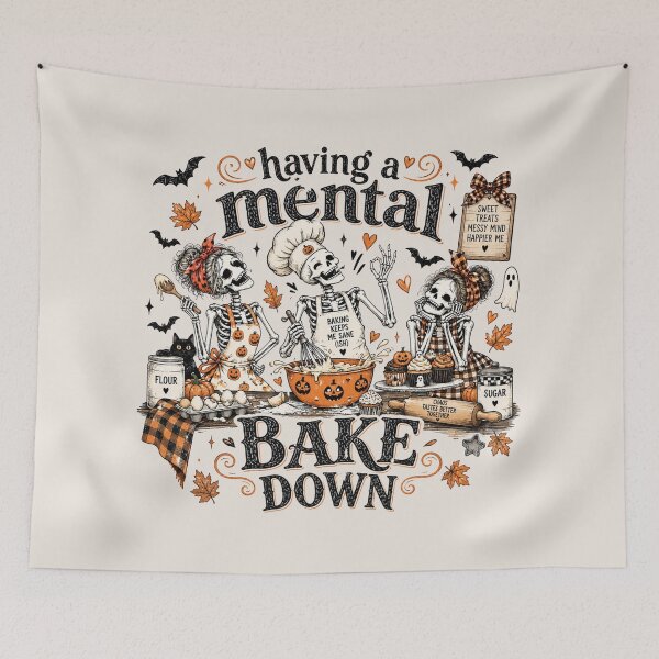 Item preview, Having a Mental Bake Down, Funny Halloween Skeleton Baker, Baking Humor Quote, Spooky Baker Gift for Bakers and Moms designed and sold by Quiajia.