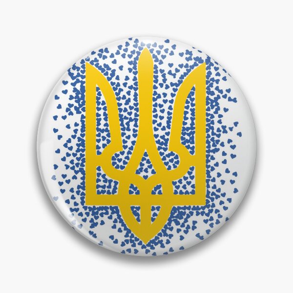 Item preview, Ukrainian Trident Surrounded by Hearts designed and sold by KhrystallineArt.