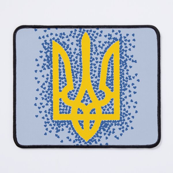 Item preview, Ukrainian Trident Surrounded by Hearts designed and sold by KhrystallineArt.