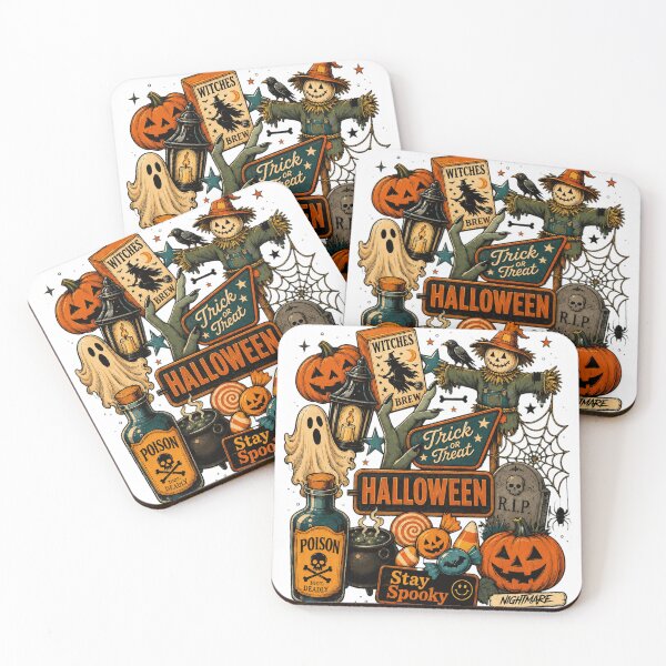 Item preview, Spooky Halloween Collage Art Print designed and sold by JosephPie12689.