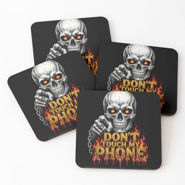 Item preview, Don’t Touch My Phone Fiery Skull Graphic designed and sold by TshirtsOnline-.