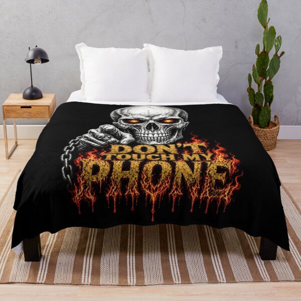 Item preview, Don’t Touch My Phone Fiery Skull Graphic designed and sold by TshirtsOnline-.