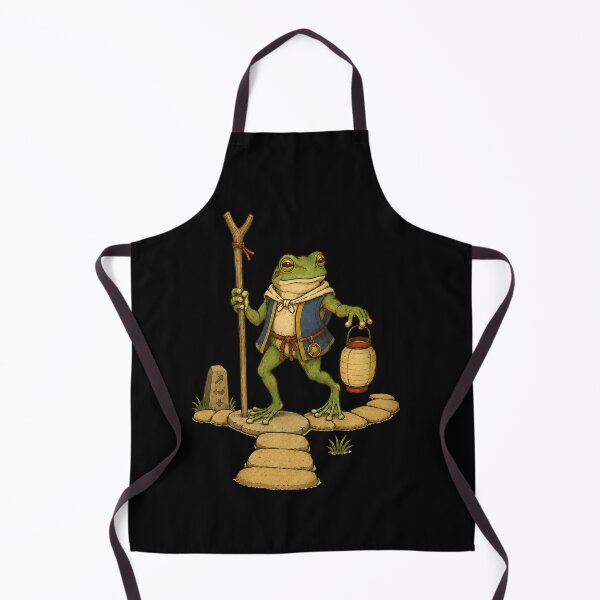 Item preview, Frog Traveler Walking With Staff And Lantern On A Stone designed and sold by JanetWilli.