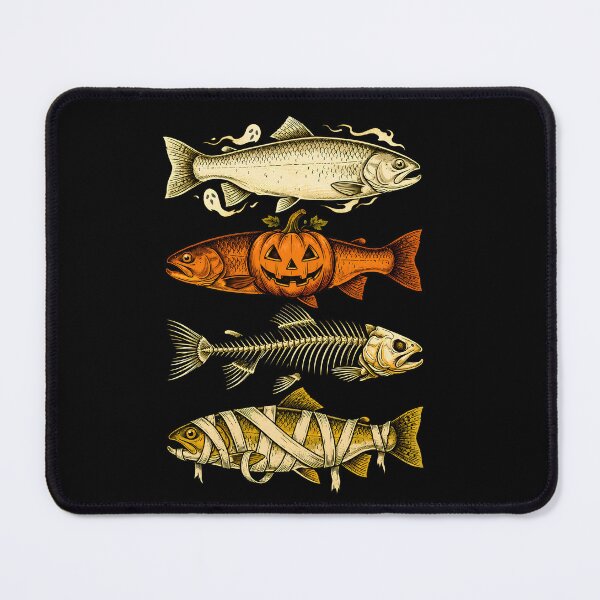 Item preview, Ghost Pumpkin Skeleton Mummy Fish designed and sold by PaigeWoodShop.