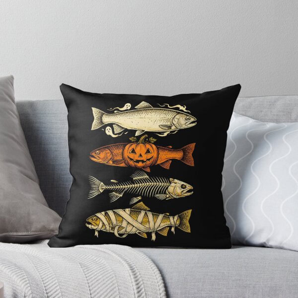 Item preview, Ghost Pumpkin Skeleton Mummy Fish designed and sold by PaigeWoodShop.