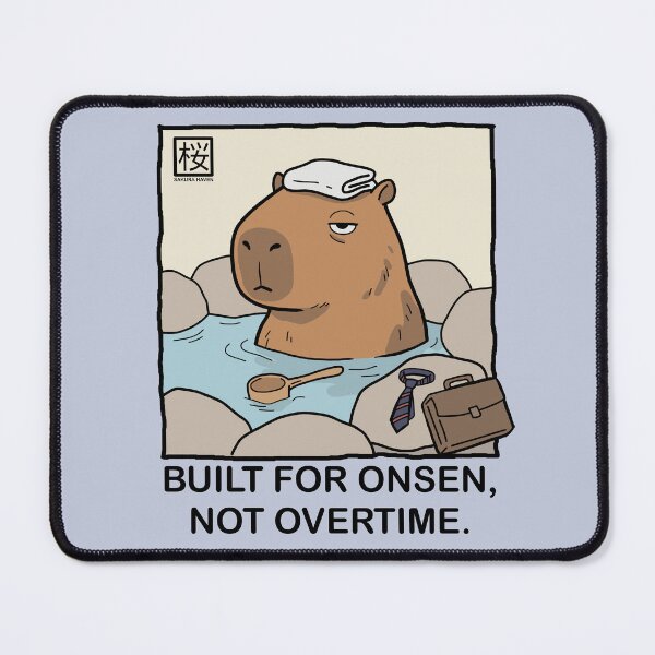 Item preview, Capybara Relaxing in Japanese Onsen designed and sold by SakuraHaven.