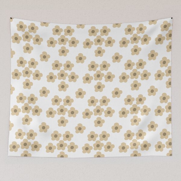 Item preview, Retro Beige Daisy Floral pattern designed and sold by CaramelCo.