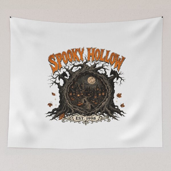 Item preview, Spooky Hollow Halloween Tree Vintage  designed and sold by JamesVela80988.