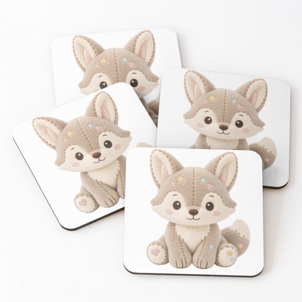 Item preview, Cute Baby Fox with Stars and Heart | Woodland Kawaii Plush Design designed and sold by LazyDog7.
