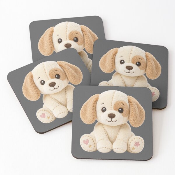 Item preview, Cute Beige Puppy with Heart and Star | Kawaii Plush Sticker Design designed and sold by LazyDog7.