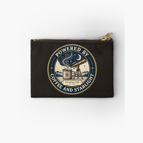 Item preview, Powered By Coffee and Starlight Astronomy Club Badge designed and sold by CalmCapy Co.
