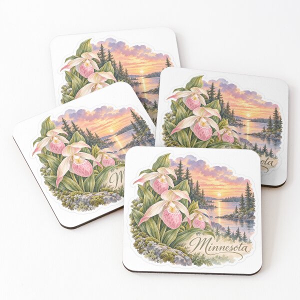 Item preview, Minnesota Pink Lady Slippers Northwoods Lake designed and sold by Whimspired By Paxx.