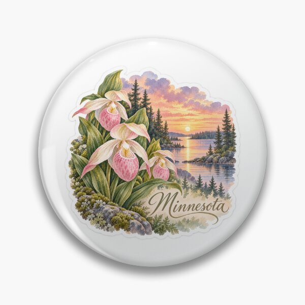 Item preview, Minnesota Pink Lady Slippers Northwoods Lake designed and sold by Whimspired By Paxx.