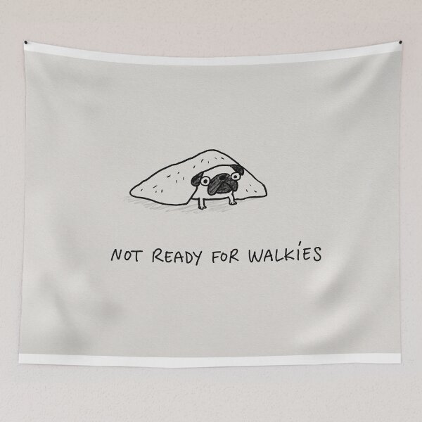 Item preview, Not Ready For Walkies Funny Sleeping Pug Blanket designed and sold by lautir.