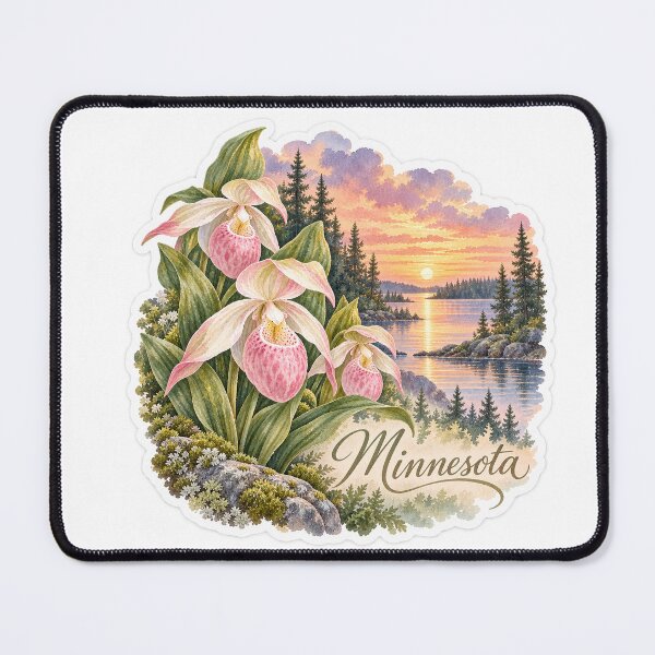 Item preview, Minnesota Pink Lady Slippers Northwoods Lake designed and sold by Whimspired By Paxx.
