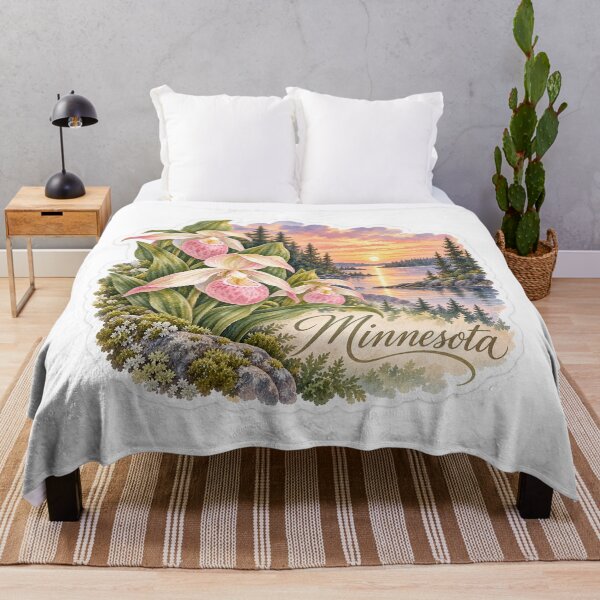 Item preview, Minnesota Pink Lady Slippers Northwoods Lake designed and sold by Whimspired By Paxx.
