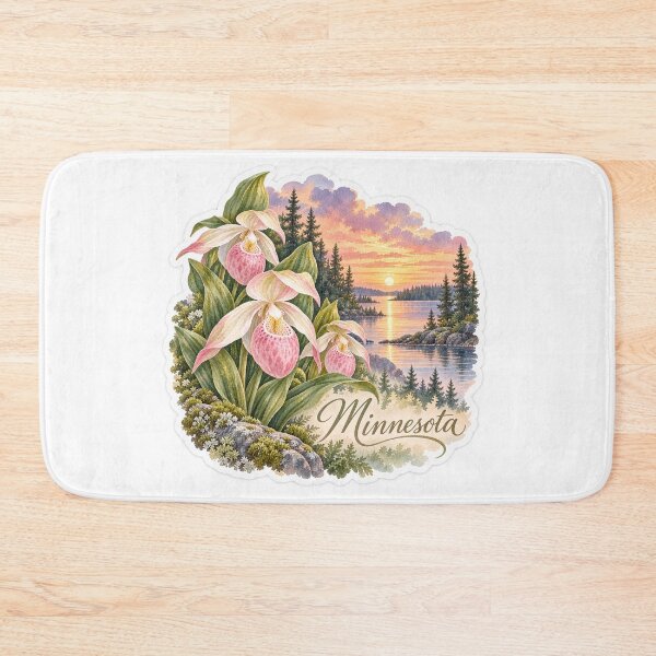 Item preview, Minnesota Pink Lady Slippers Northwoods Lake designed and sold by Whimspired By Paxx.