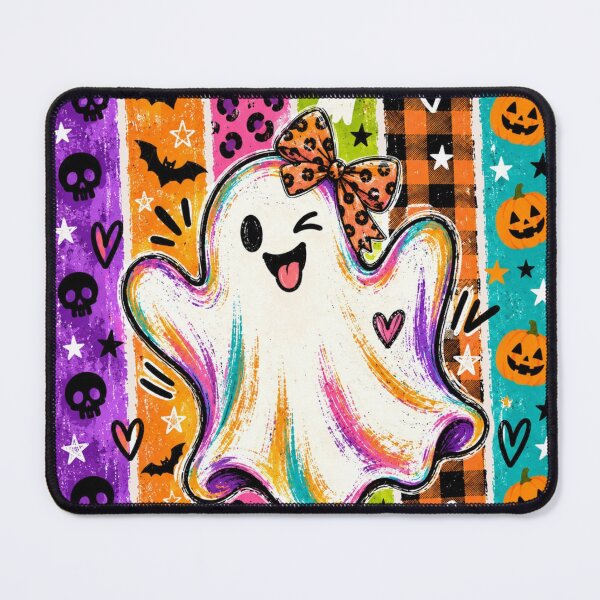 Item preview, Preppy Ghost, Trendy Halloween Design, Girly Spooky Season Aesthetic, Striped Fall and Polka Dot Ghost, Cute Retro Halloween Gift designed and sold by Quiajia.