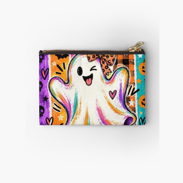 Item preview, Preppy Ghost, Trendy Halloween Design, Girly Spooky Season Aesthetic, Striped Fall and Polka Dot Ghost, Cute Retro Halloween Gift designed and sold by Quiajia.