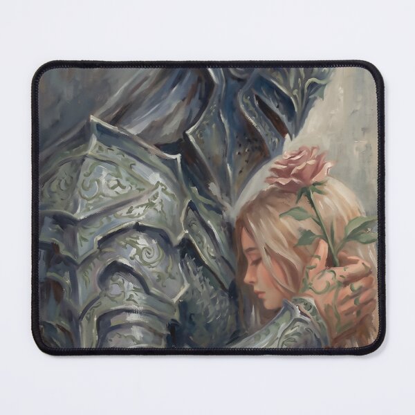 Item preview, Knight and Maiden with Rose | Dark Fantasy Romance Art designed and sold by HeavenRoad.