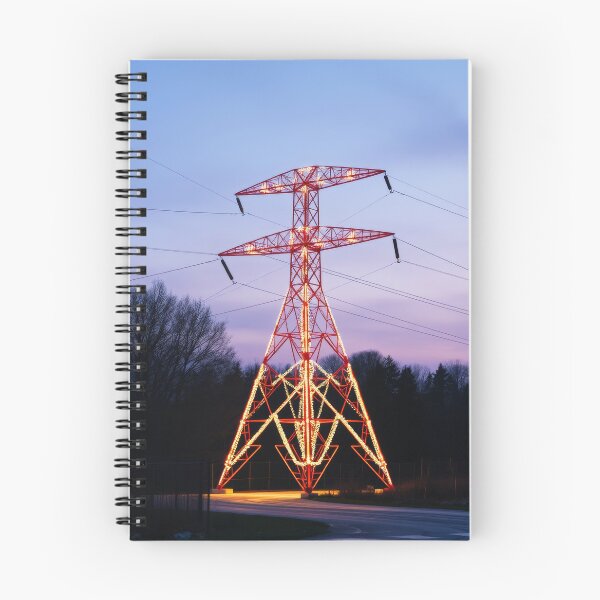 Item preview, Glowing Transmission Tower Sunset Industrial Scene designed and sold by Pylon-Bureau.