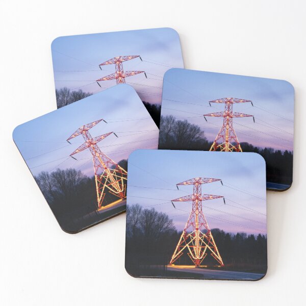 Item preview, Glowing Transmission Tower Sunset Industrial Scene designed and sold by Pylon-Bureau.