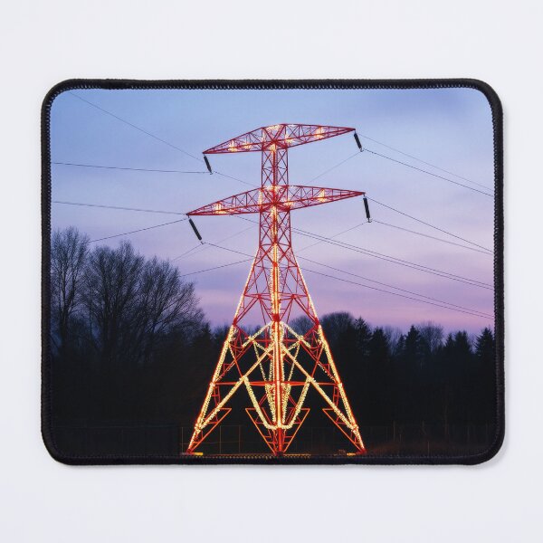 Item preview, Glowing Transmission Tower Sunset Industrial Scene designed and sold by Pylon-Bureau.