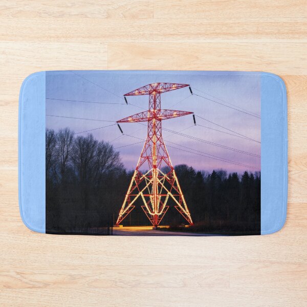 Item preview, Glowing Transmission Tower Sunset Industrial Scene designed and sold by Pylon-Bureau.