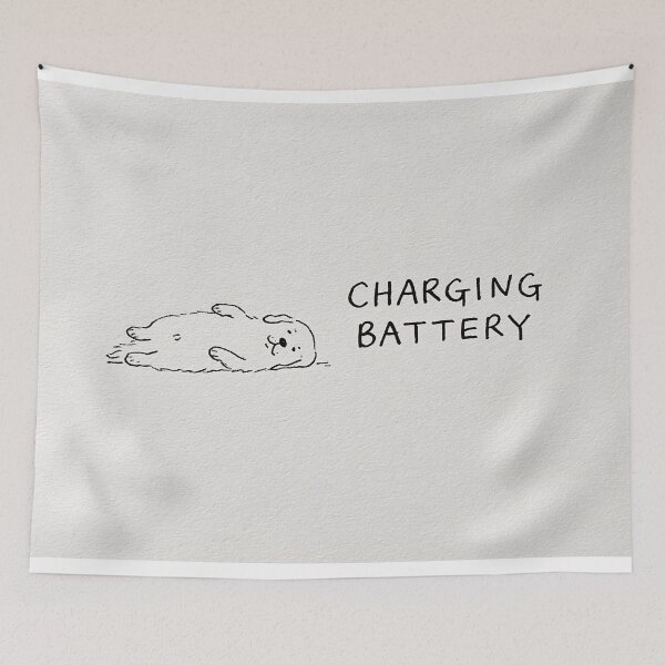 Item preview, Charging Battery Funny Golden Retriever Sleep Dog designed and sold by lautir.