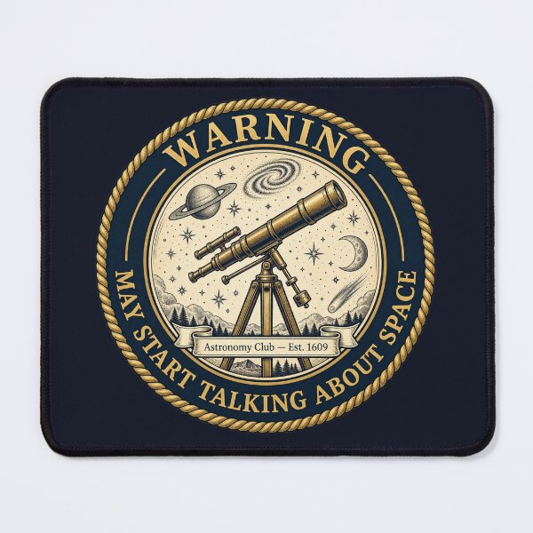 Item preview, Warning May Start Talking About Space Astronomy Badge designed and sold by CalmCapy Co.