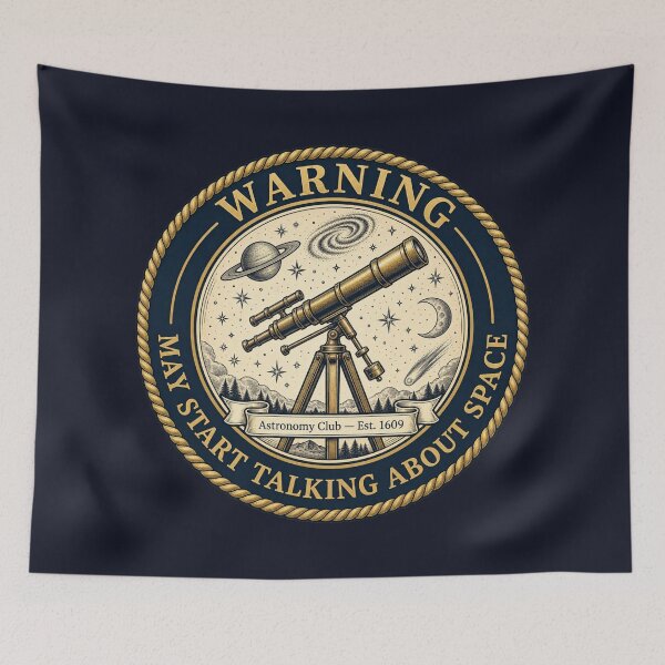 Item preview, Warning May Start Talking About Space Astronomy Badge designed and sold by CalmCapy Co.