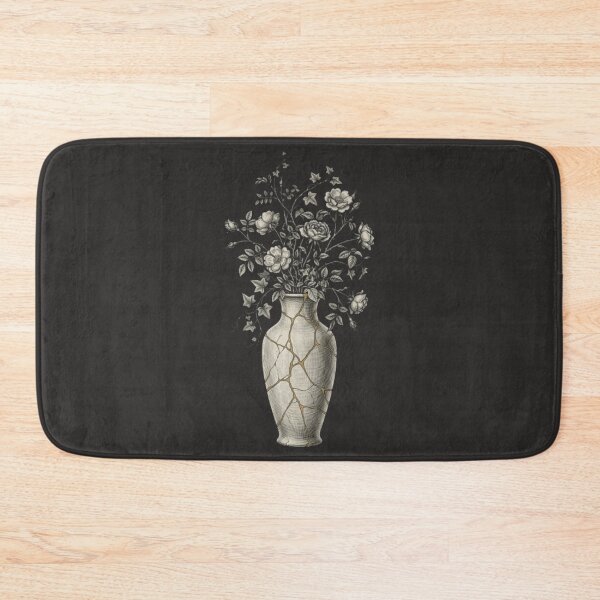 Item preview, Kintsugi Ceramic Vase with Wild Roses - Dark Academia Botanical Woodcut designed and sold by InnerwayStudio.