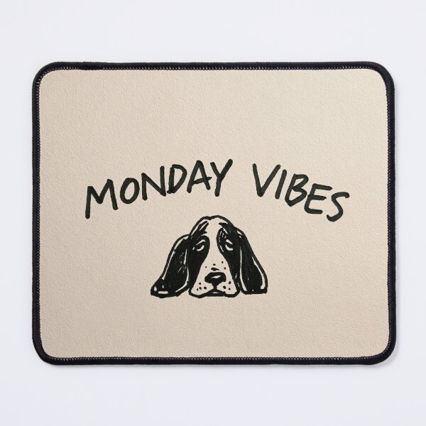 Item preview, Monday Vibes Funny Basset Hound Dog Sketch designed and sold by lautir.