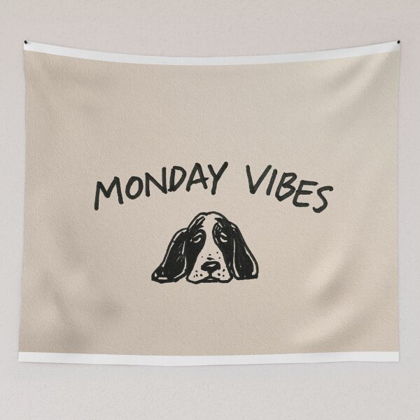 Item preview, Monday Vibes Funny Basset Hound Dog Sketch designed and sold by lautir.