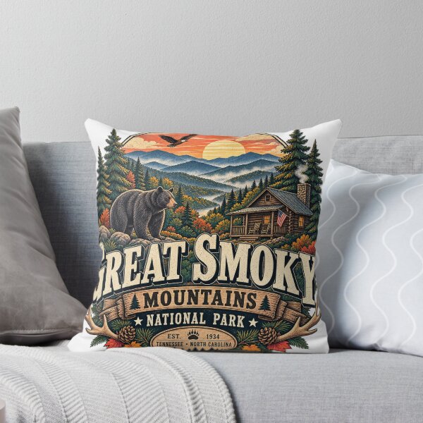 Item preview, Great Smoky Mountains Vintage 90s National Park Retro Design designed and sold by CreativeNest Prints.